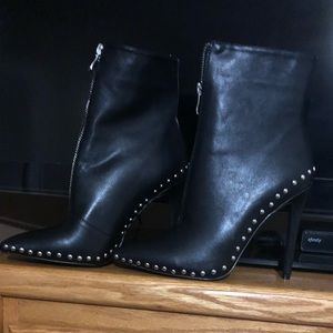 Black ankle studded bootie